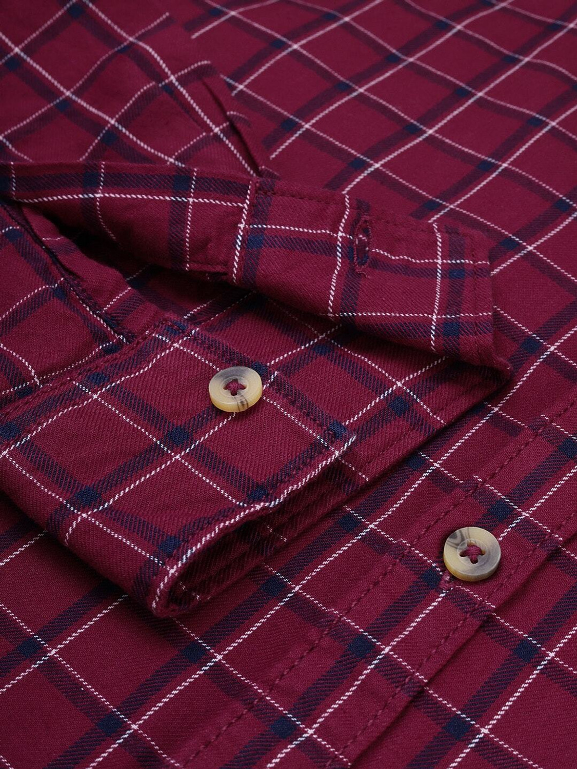 Image of The Indian Garage Co. Men Checkered Casual Red Shirt