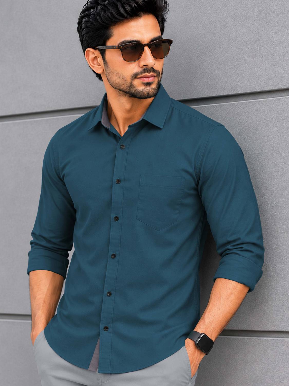VeBNoR Men Blue Formal Shirt - Image 3