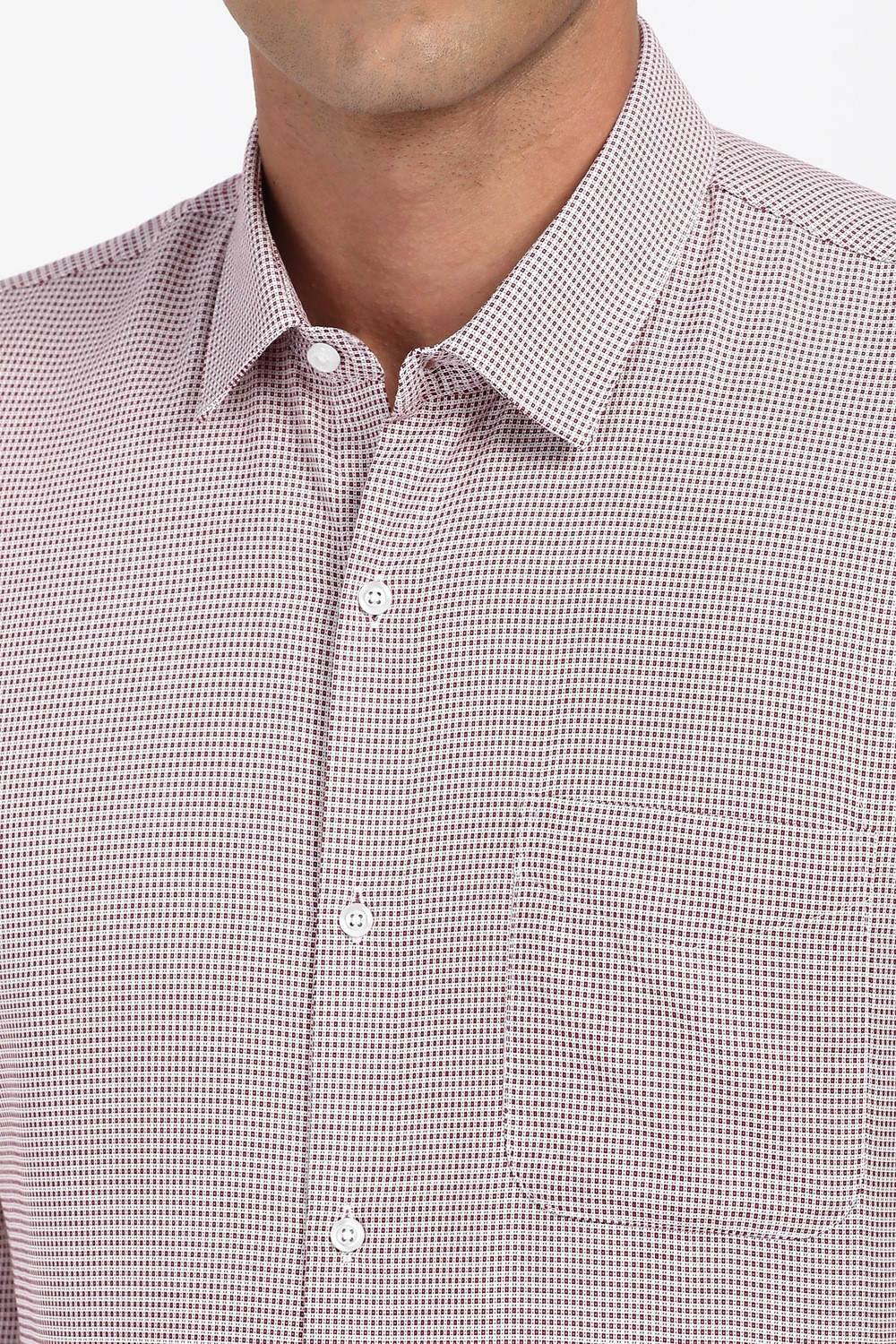 Image of PETER ENGLAND Men Printed Formal Maroon Shirt