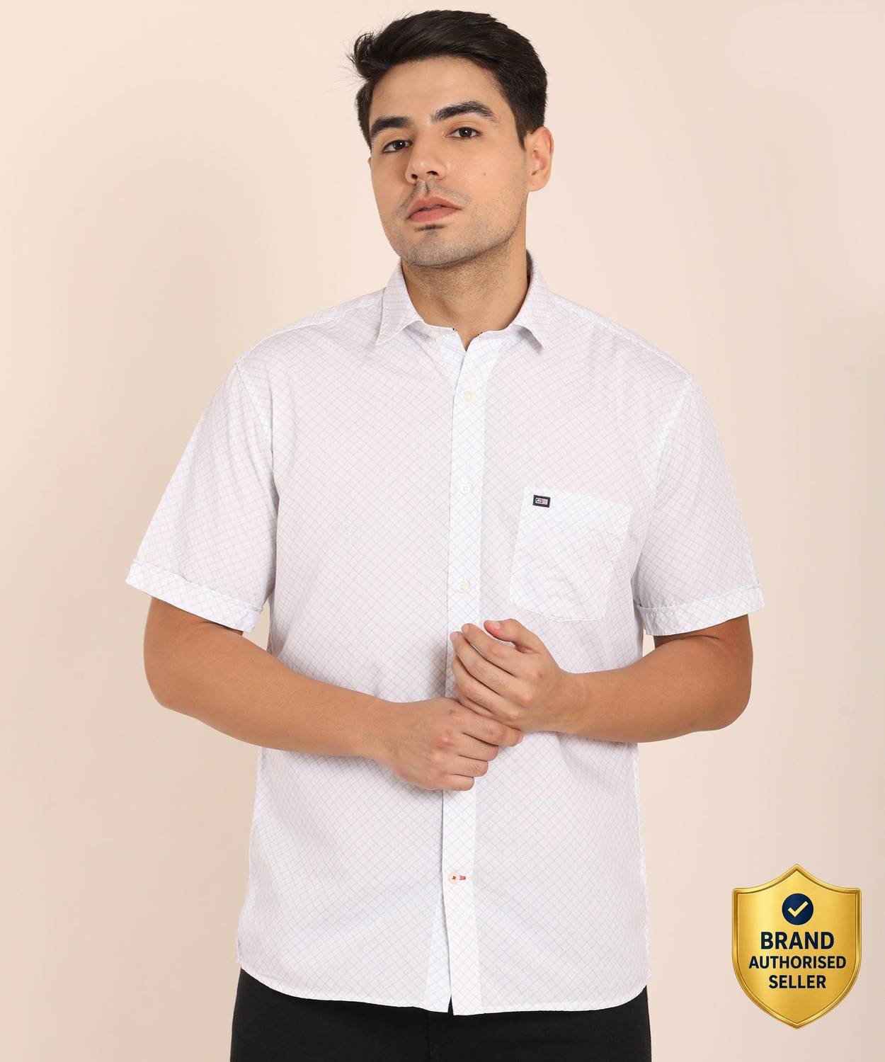 Arrow Sport Men Printed Casual White Shirt