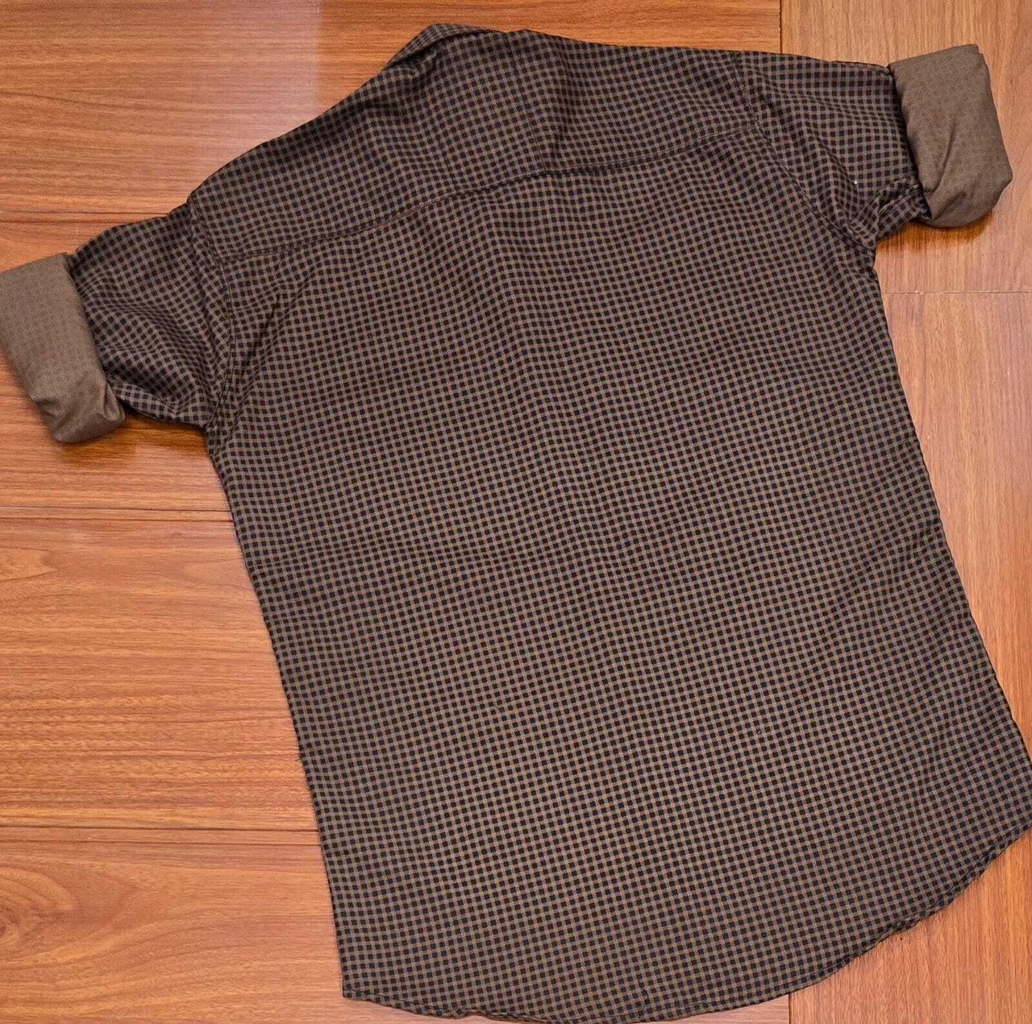 Image of SONISHQ Men Checkered Casual Brown Shirt