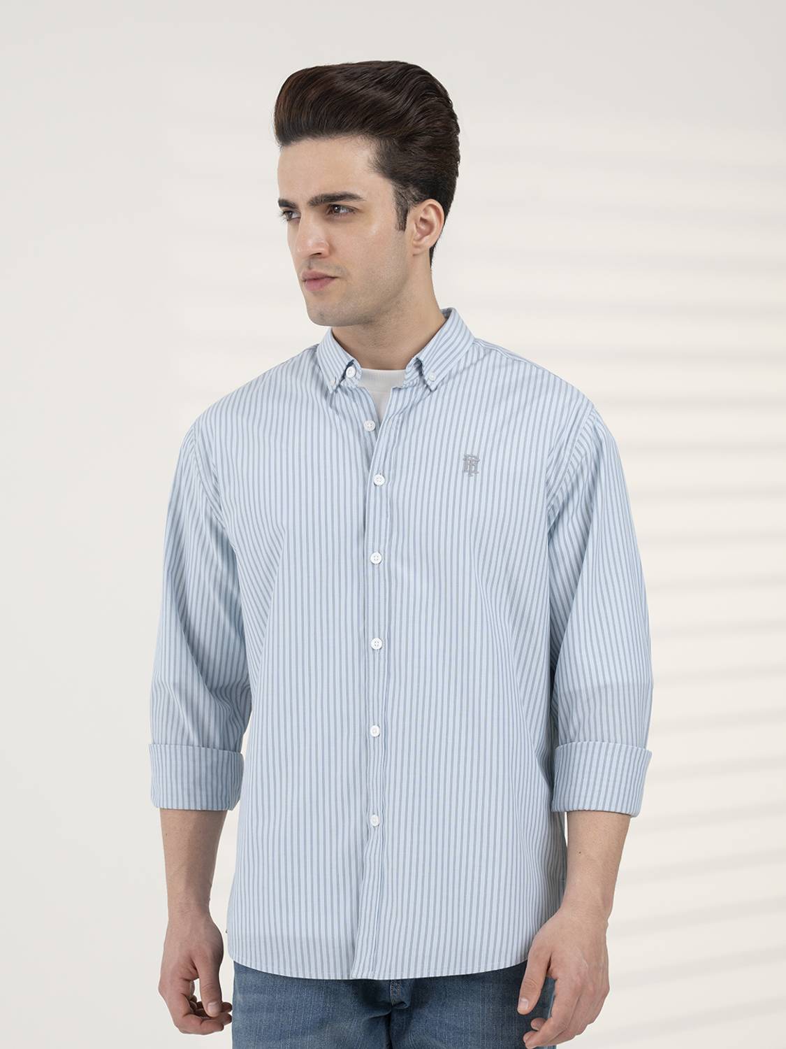 RED TAPE Men Striped Casual Blue Shirt - Buy RED TAPE Men Striped