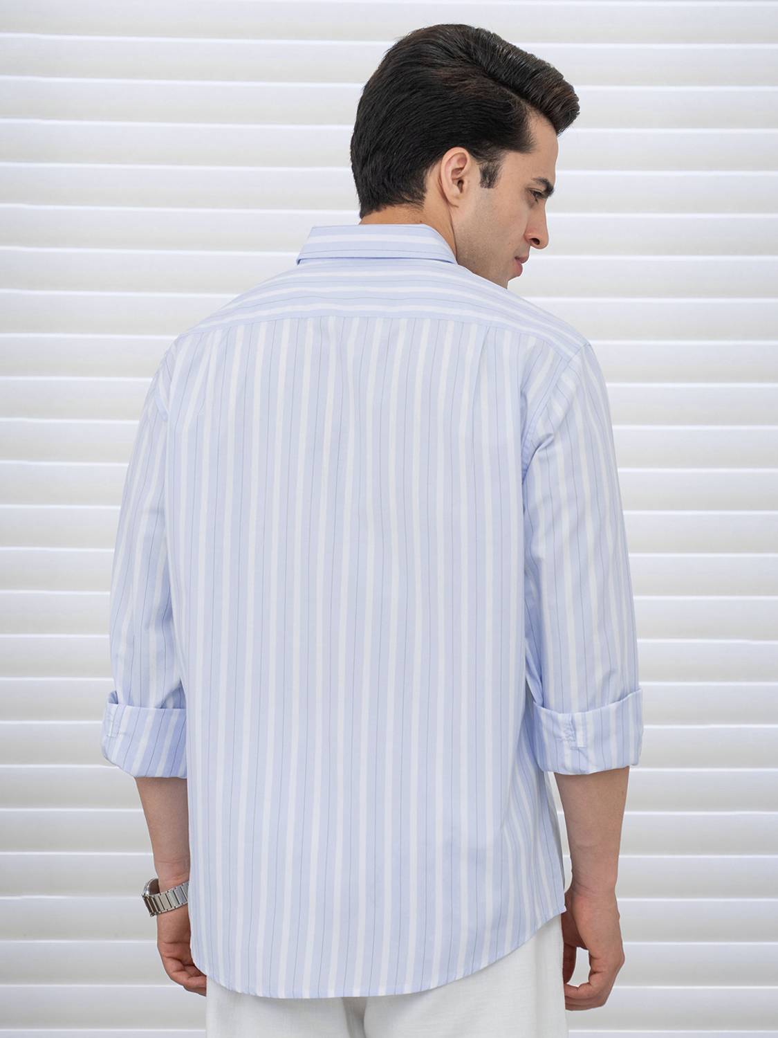 RED TAPE Men Striped Blue Shirt - Image 3