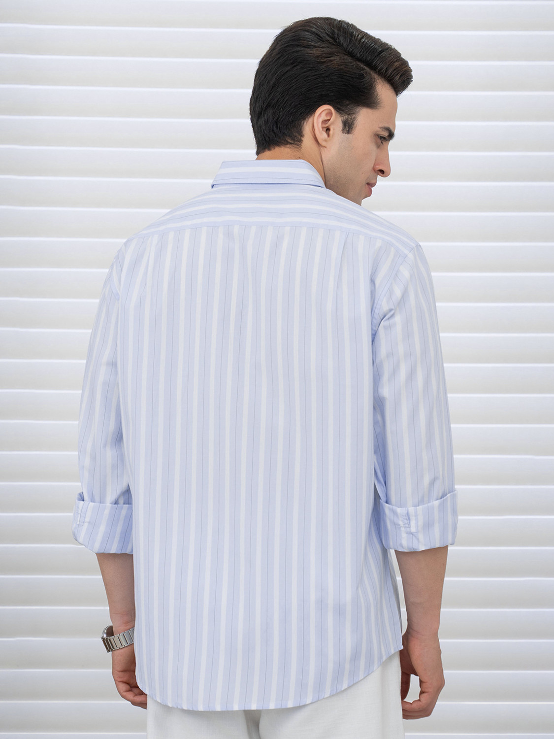 Image of RED TAPE Men Striped Casual Blue Shirt