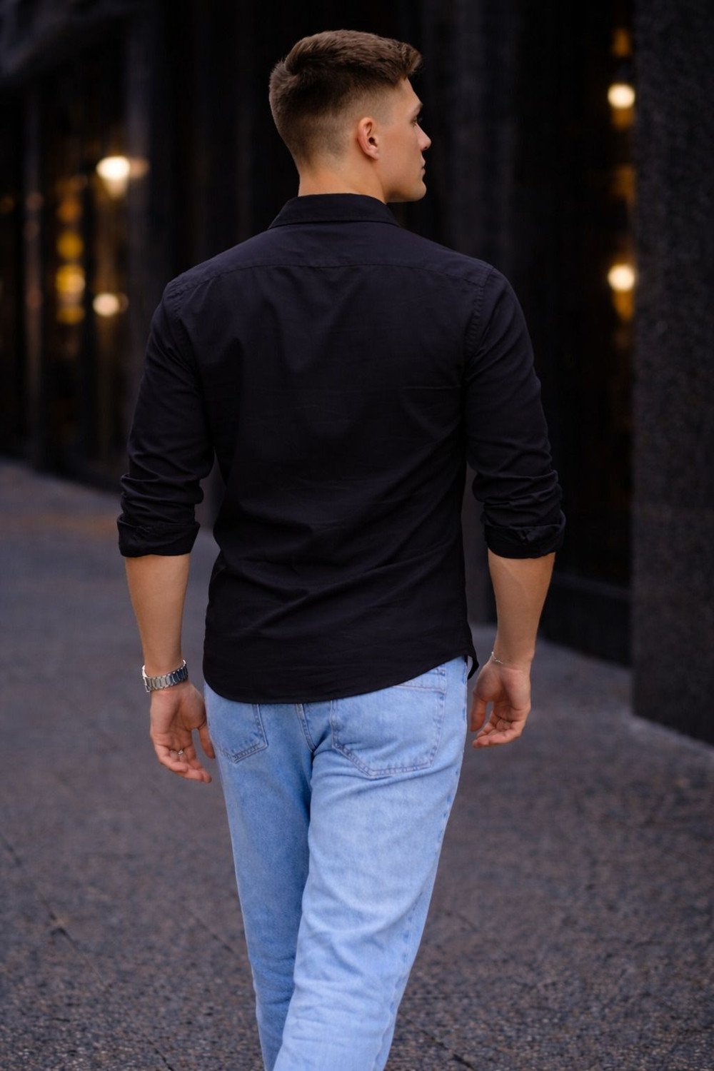 Image of Vayu Men Solid Casual Black Shirt
