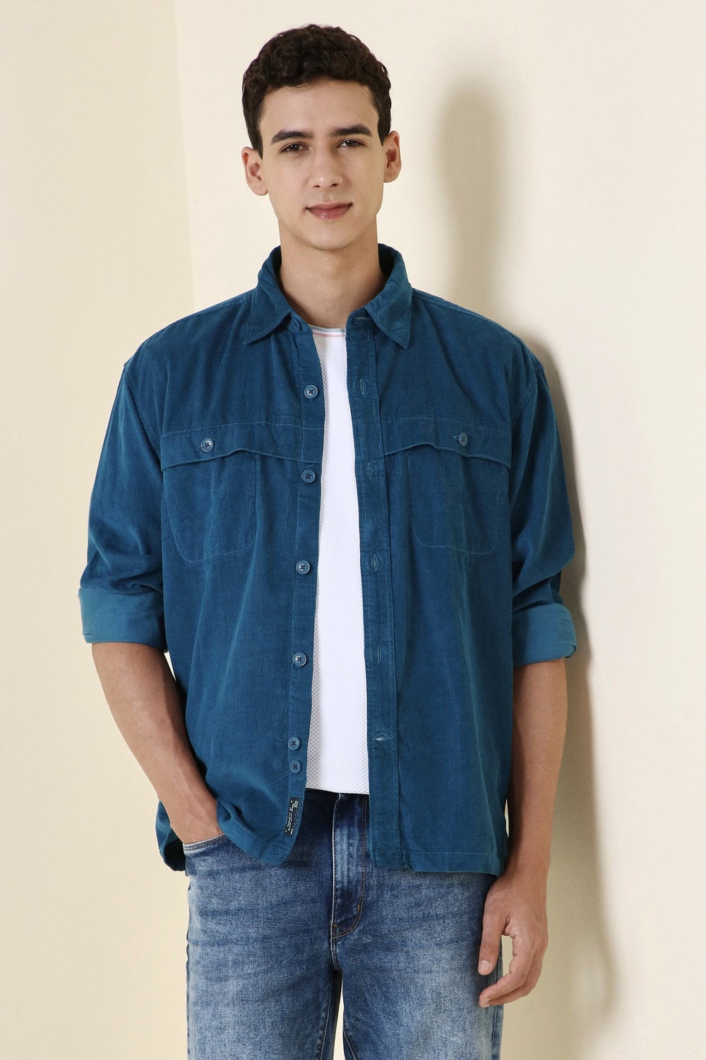 Image of Allen Solly Men Slim Fit Solid Casual Shirt