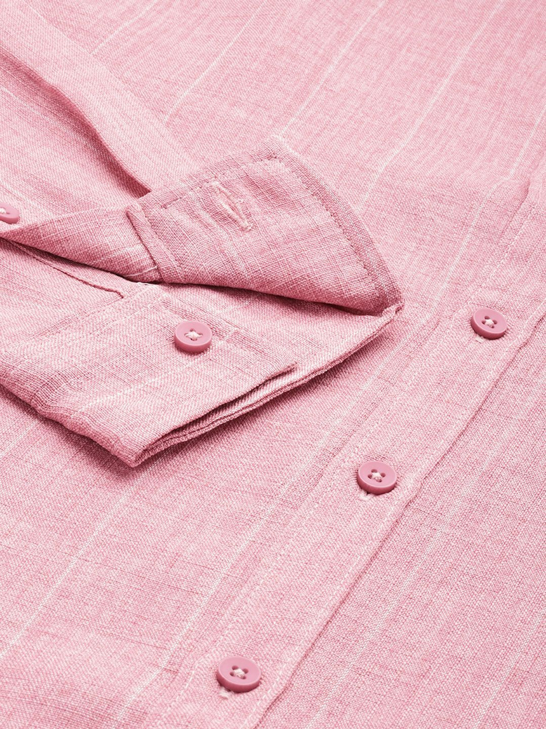 Image of The Indian Garage Co. Men Striped Casual Pink Shirt