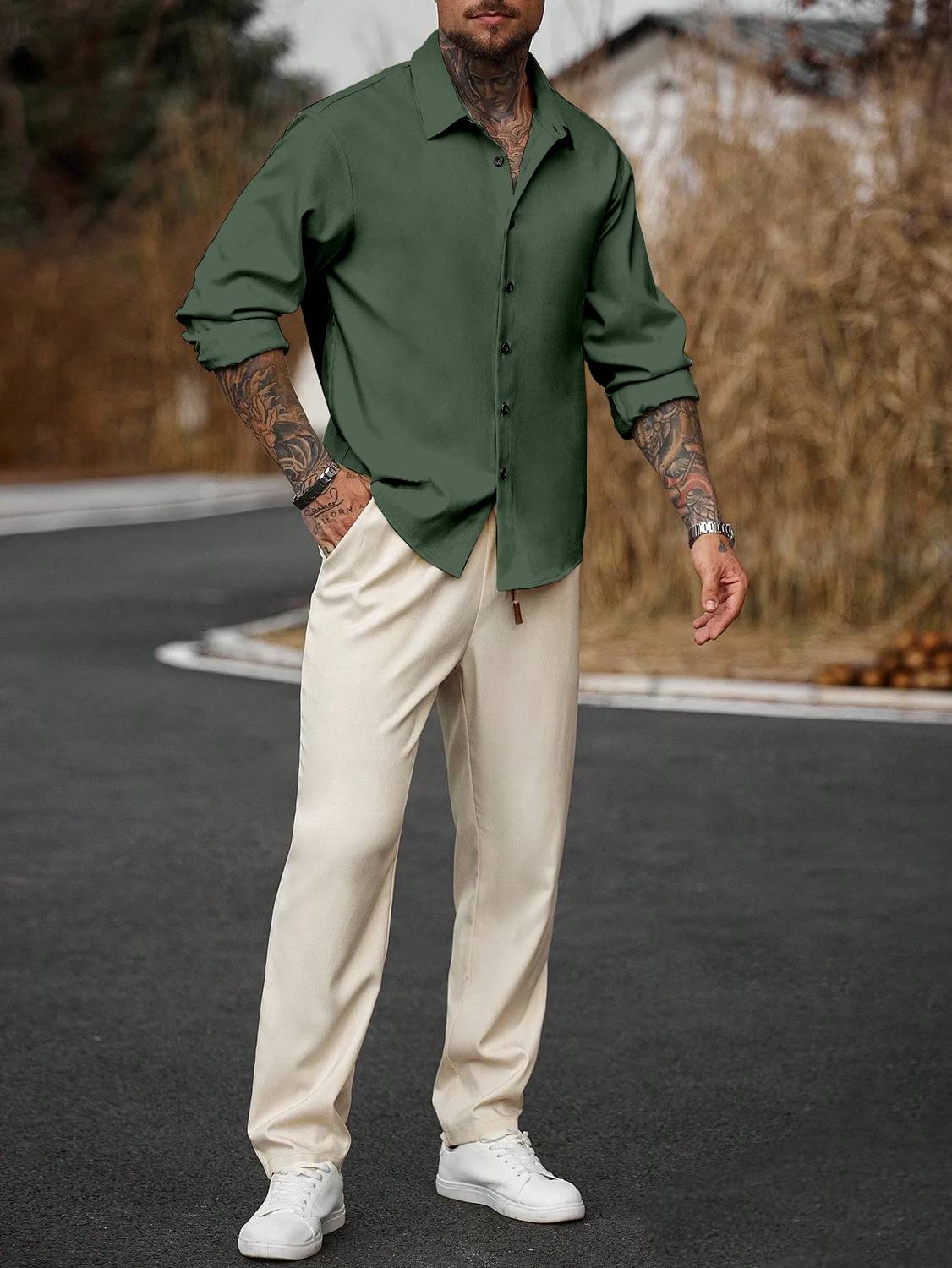 DarkSquare Men Green Casual Shirt - Image 5