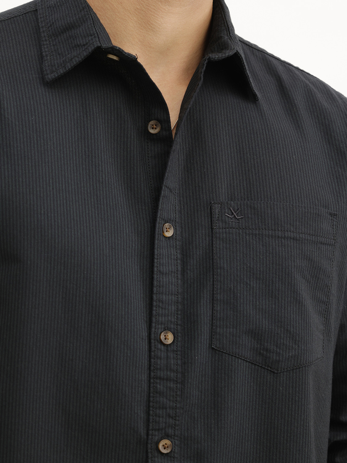 Image of WROGN Men Striped Casual Green Shirt