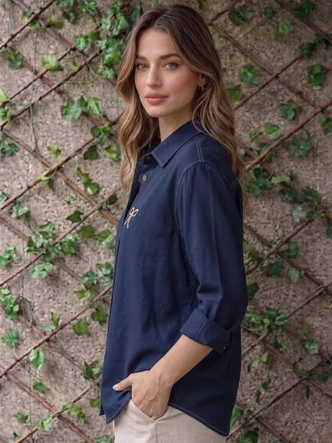 Image of BUCCLY Women Regular Fit Solid Spread Collar Casual Shirt