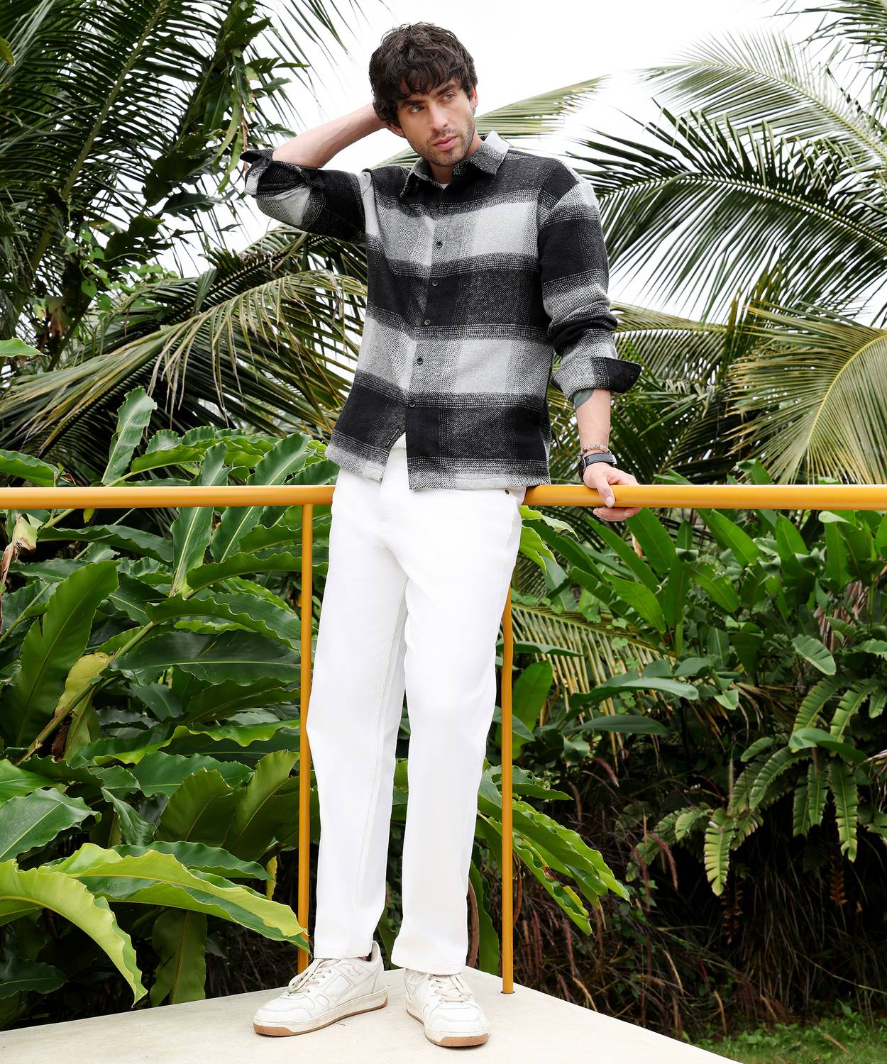 CAHOOT Men Checkered Casual Black, Grey, White Shirt - Image 5