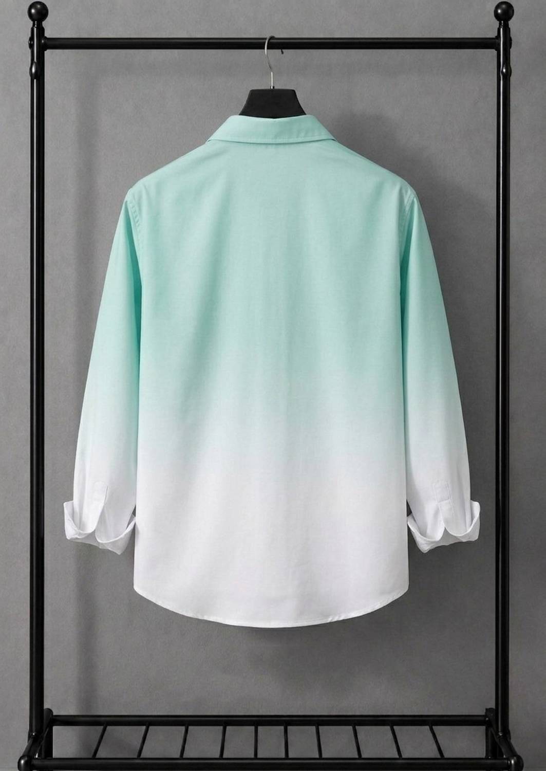 STITCHADO Men Dyed/Ombre Casual White, Light Blue Shirt - Image 2