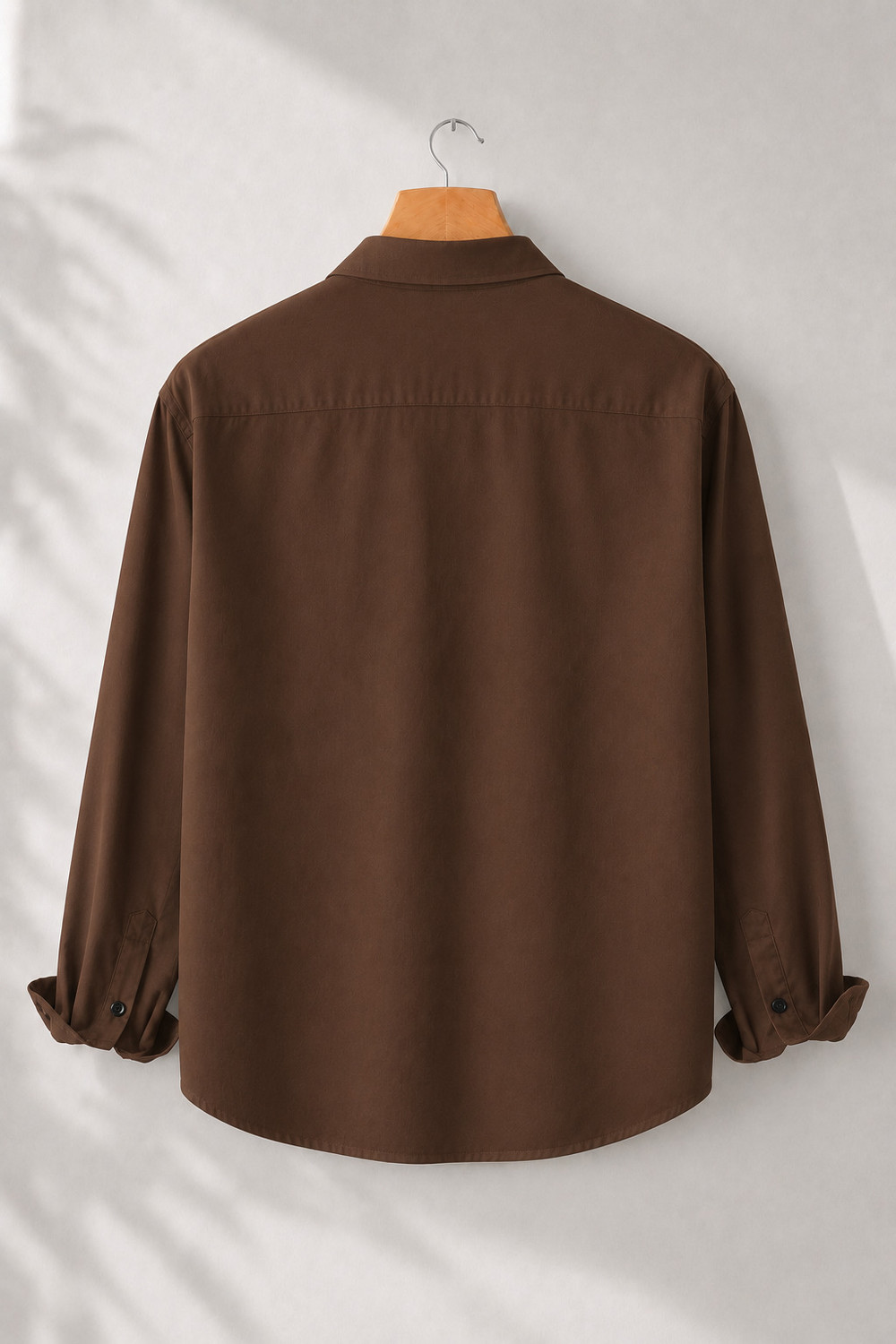 Image of mozero Men Solid Casual Brown Shirt