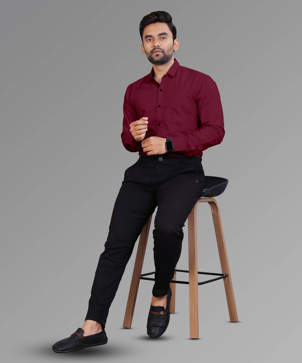 COMBRAIDED Men Maroon Casual Shirt - Image 5