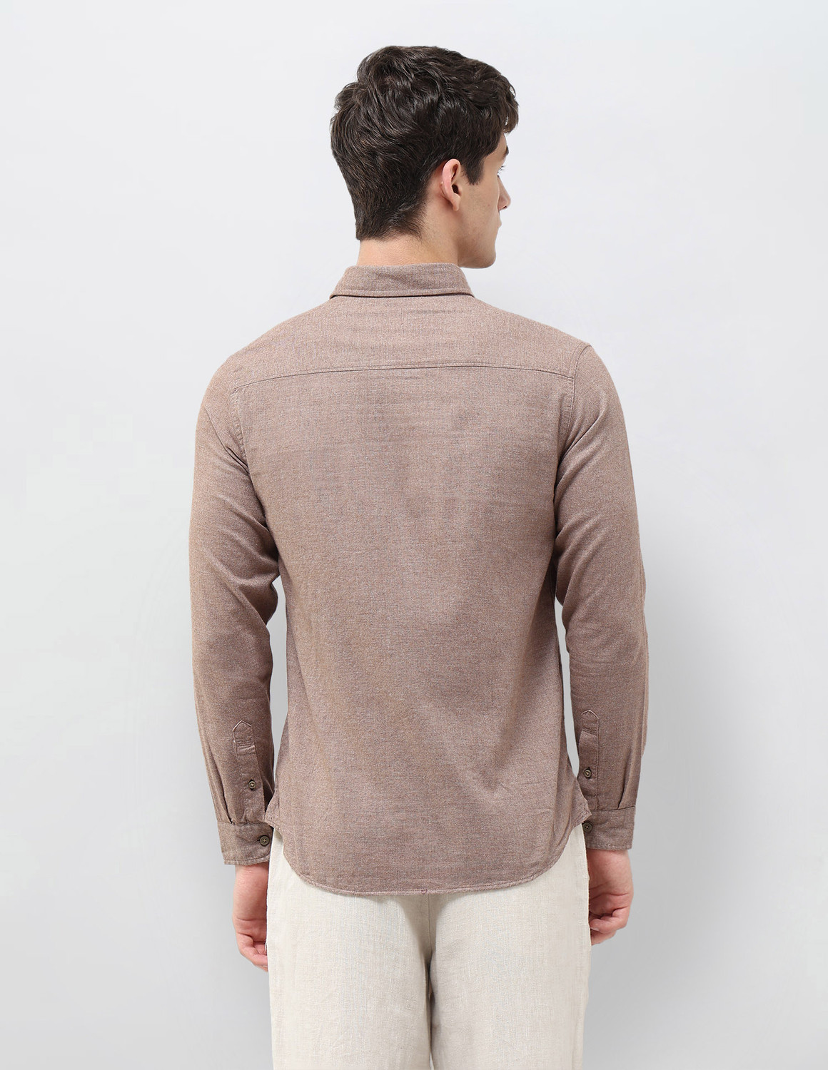 Image of U.S. Polo Assn. Denim Co. Men Solid Casual Brown Shirt