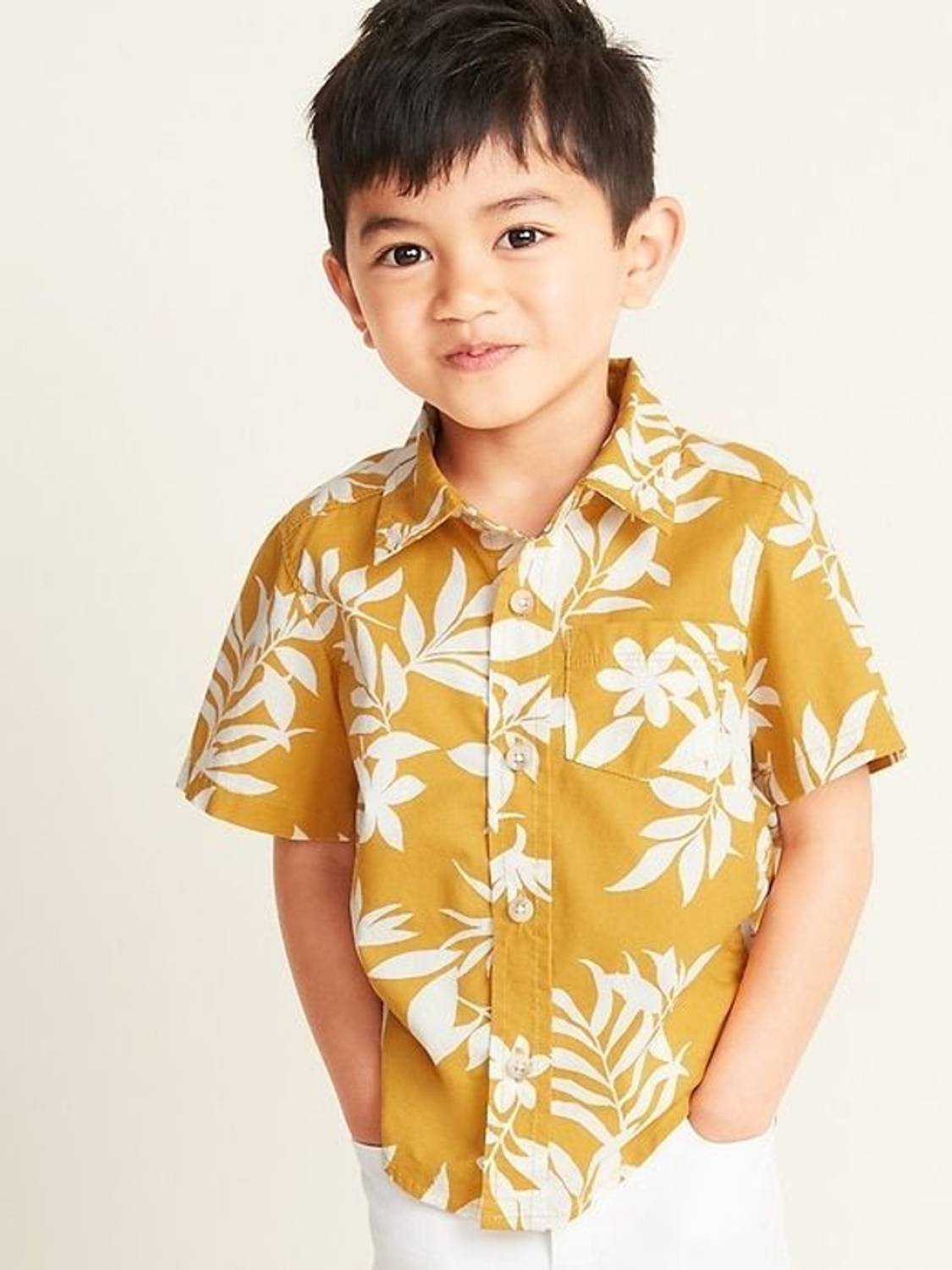 shinydots Boys Printed Casual Yellow Shirt