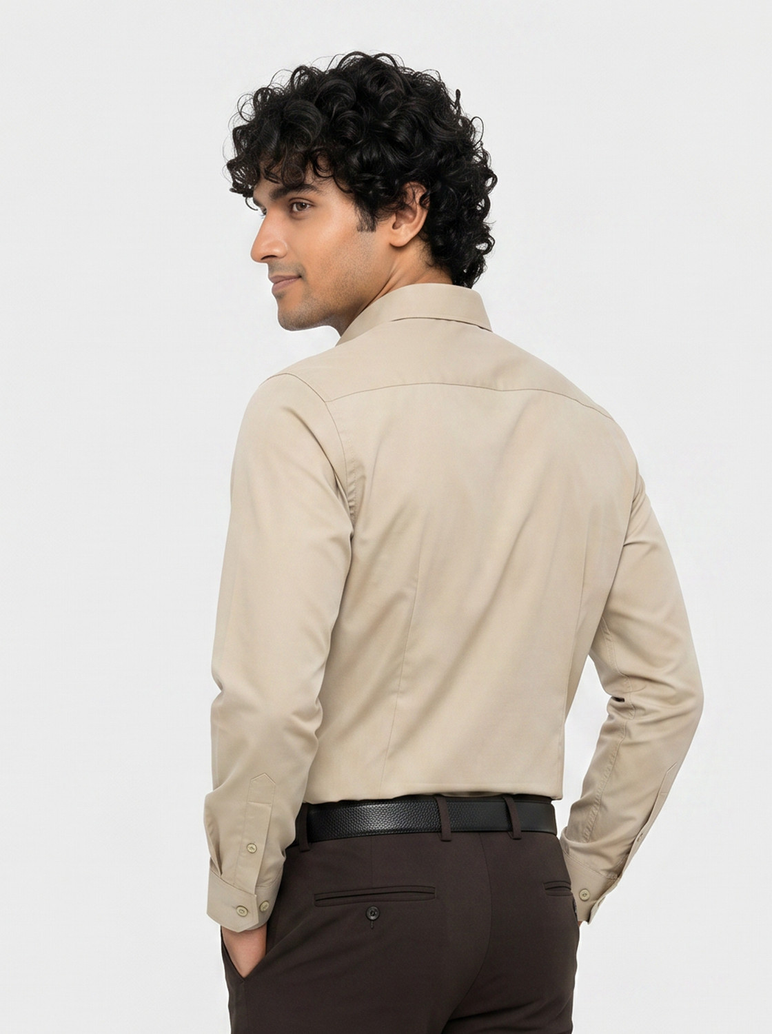 Image of Blackberrys Men Slim Fit Self Design Cut Away Collar Formal Shirt