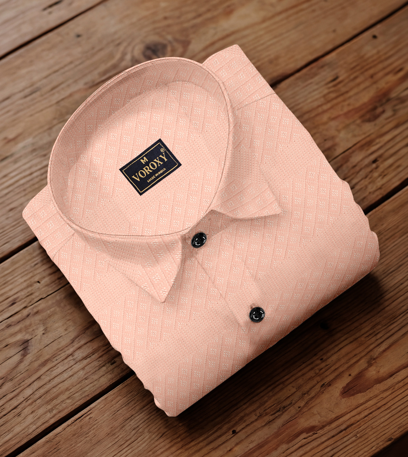 Image of Voroxy Men Self Design Casual Pink Shirt