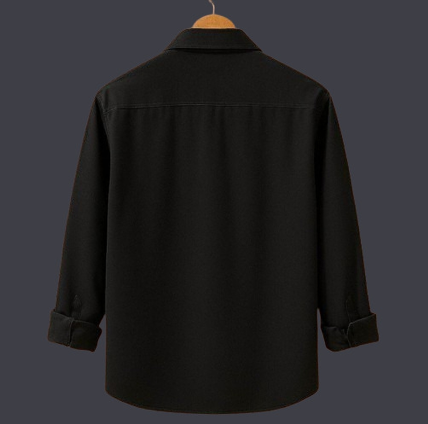 Image of BJM ENTERPRISE Men Solid Casual Black Shirt