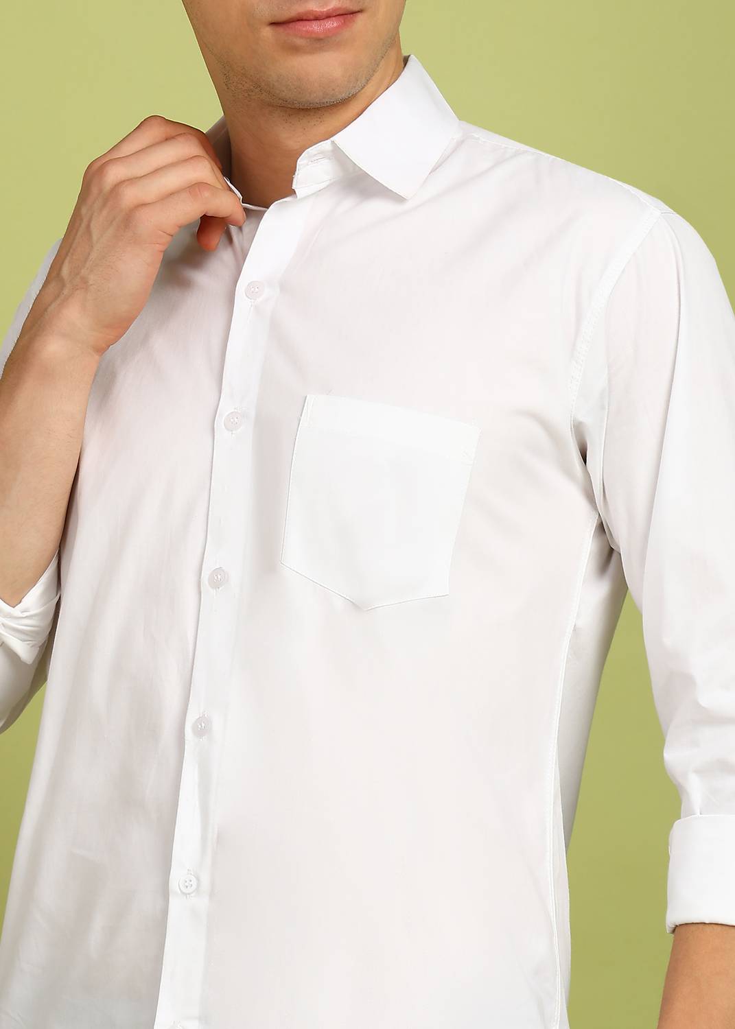 FUBAR Men Solid Formal White Shirt - Image 3