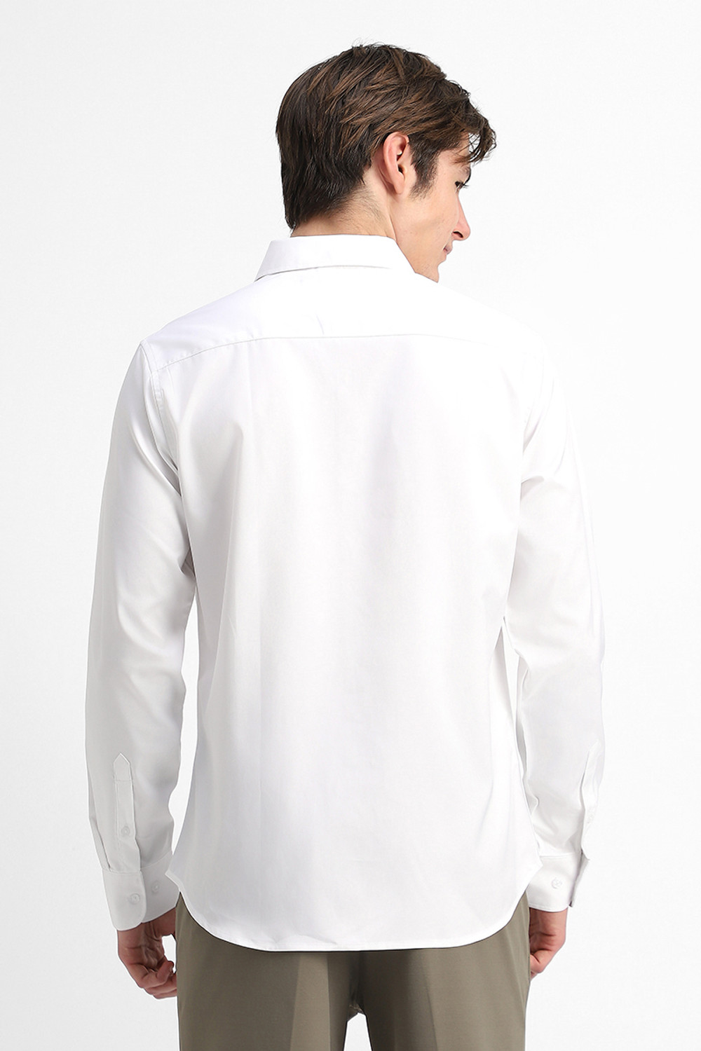 Image of Snitch Men Solid Formal White Shirt