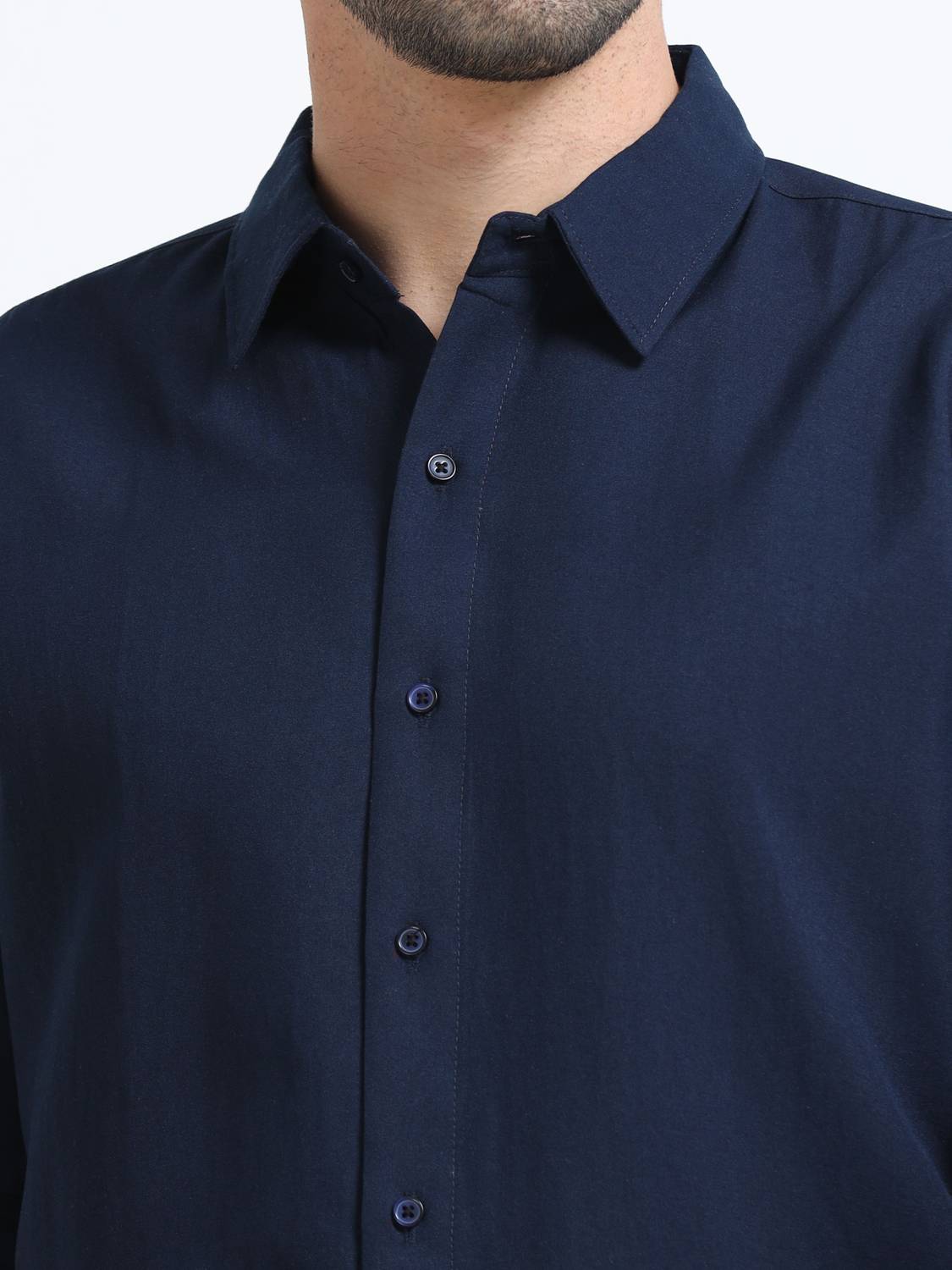 WHISQ Men Dark Blue Casual Shirt - Image 4