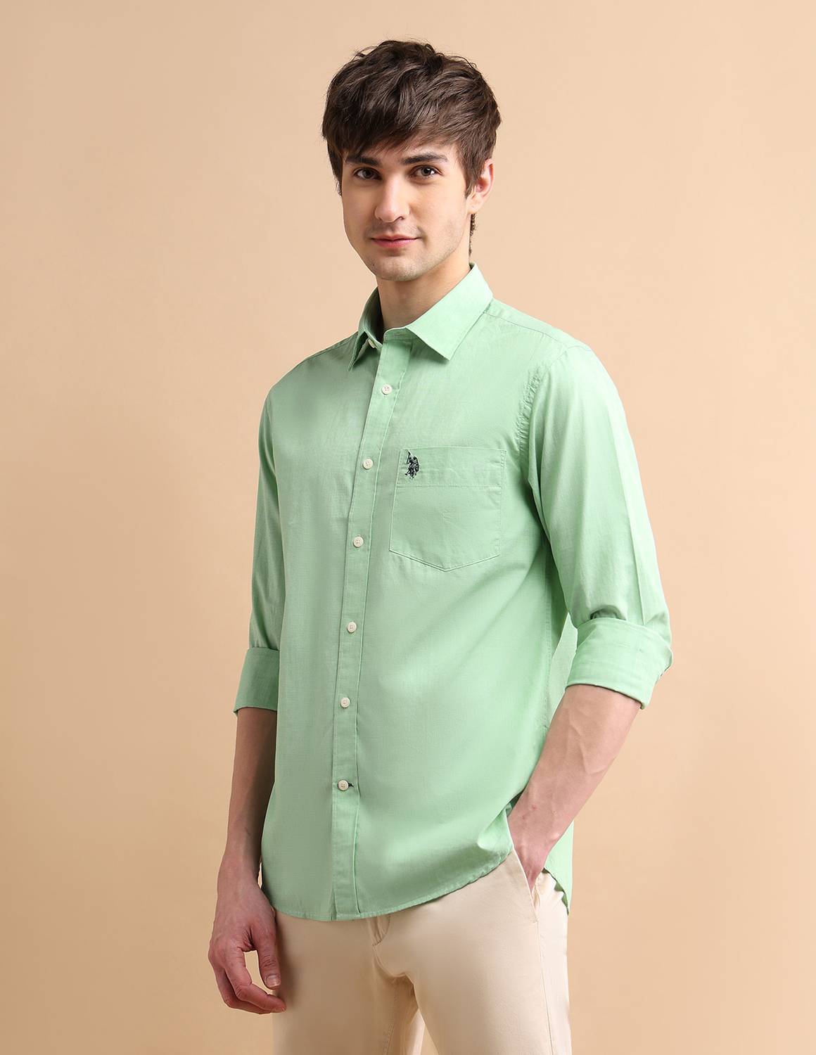 U.S. POLO ASSN. Men Green Casual Shirt - Image 4