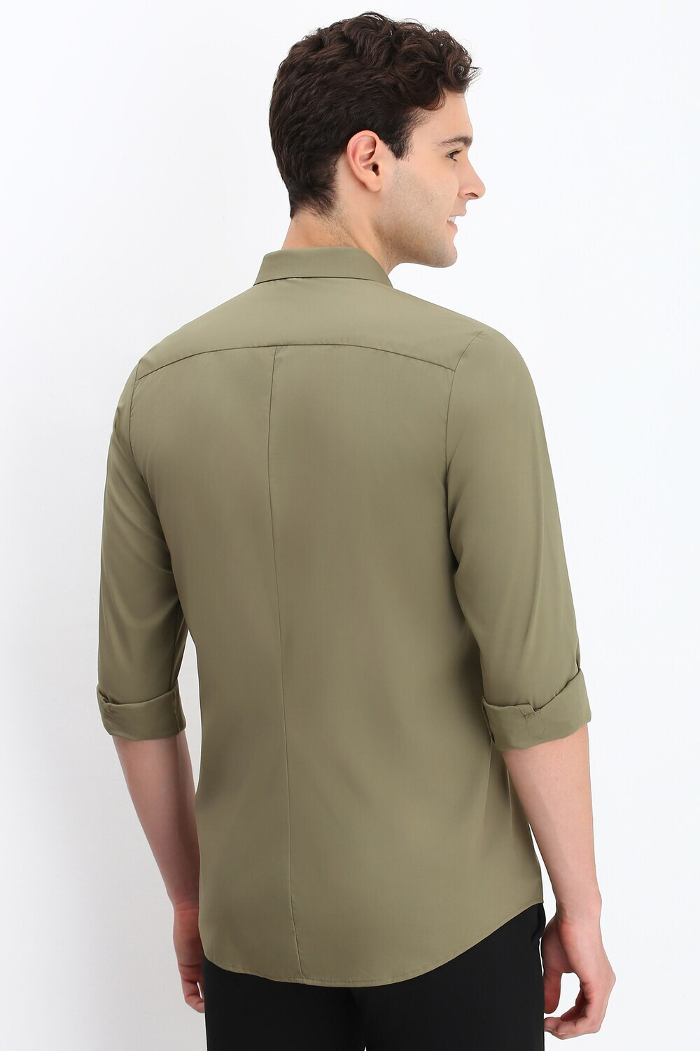 Image of Allen Solly Men Solid Casual Green Shirt