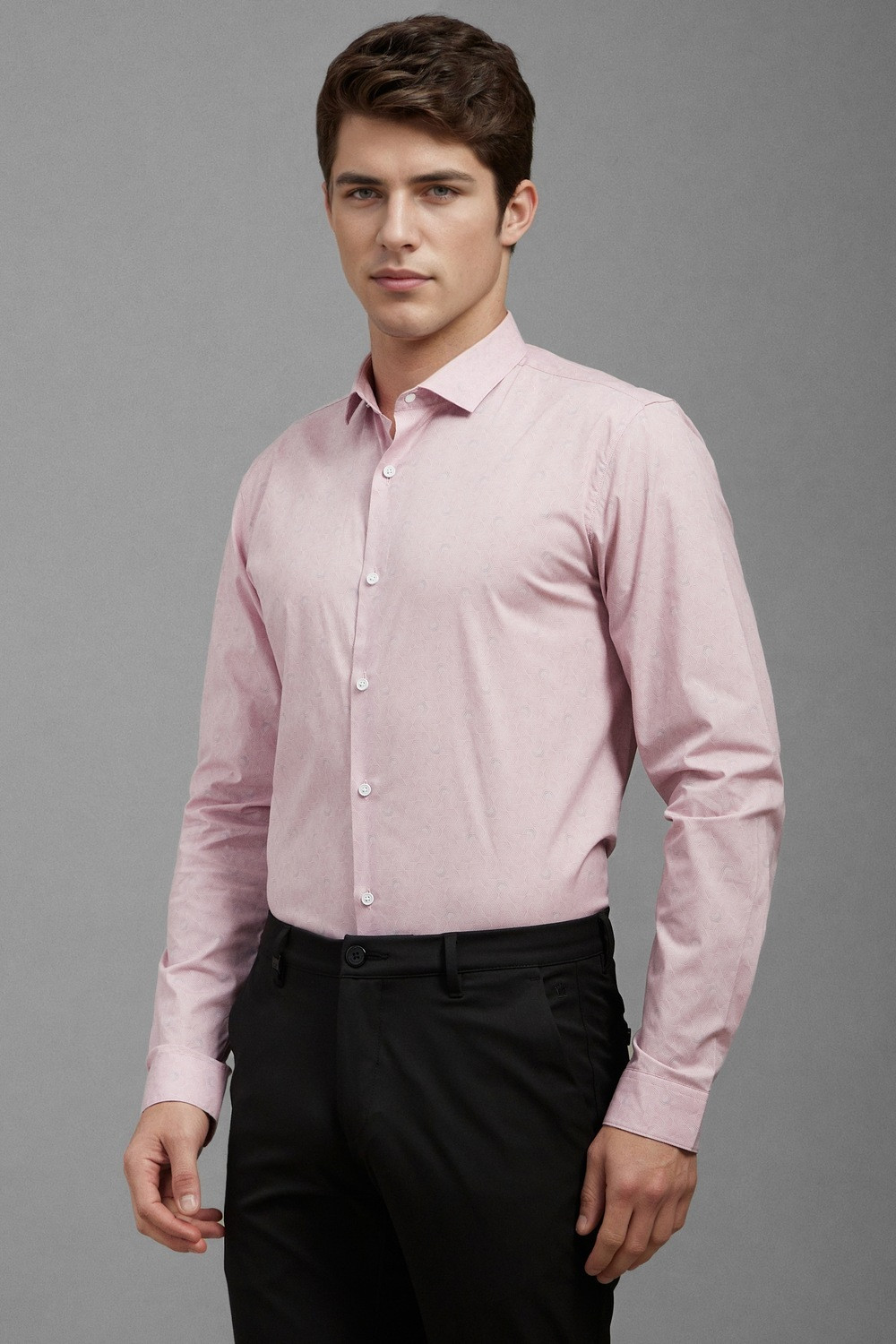 Image of LOUIS PHILIPPE Men Printed Casual Pink Shirt