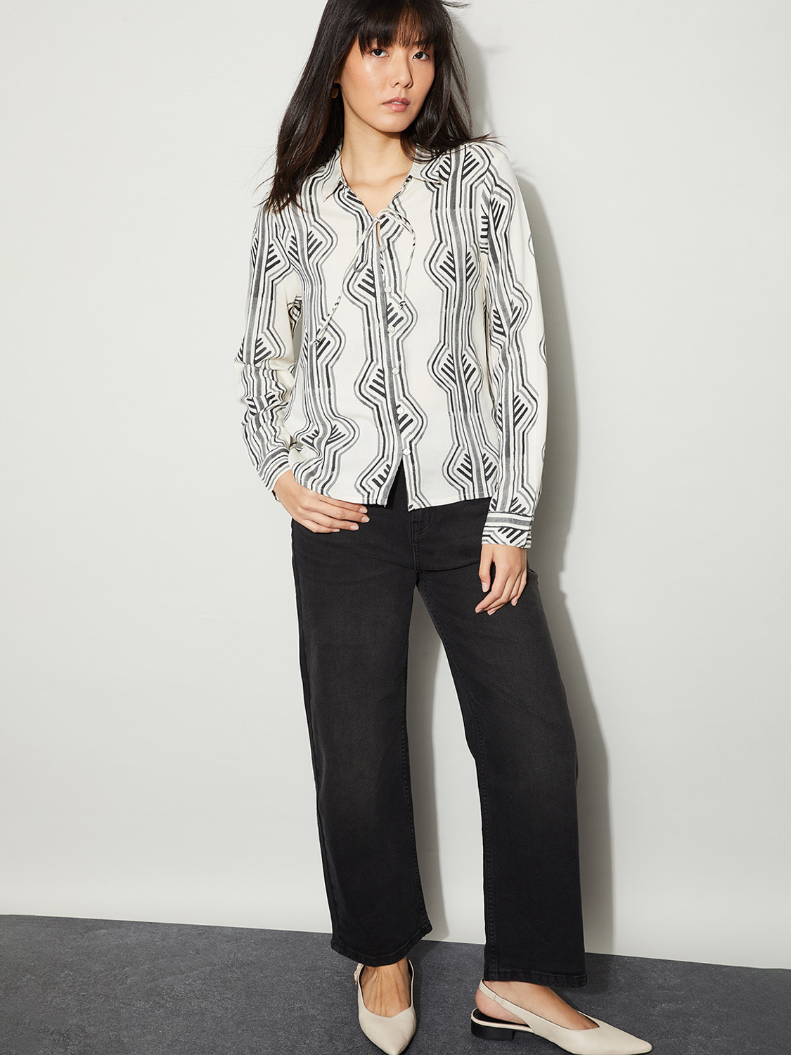 Image of Fame Forever by Lifestyle Women Printed Casual White Shirt