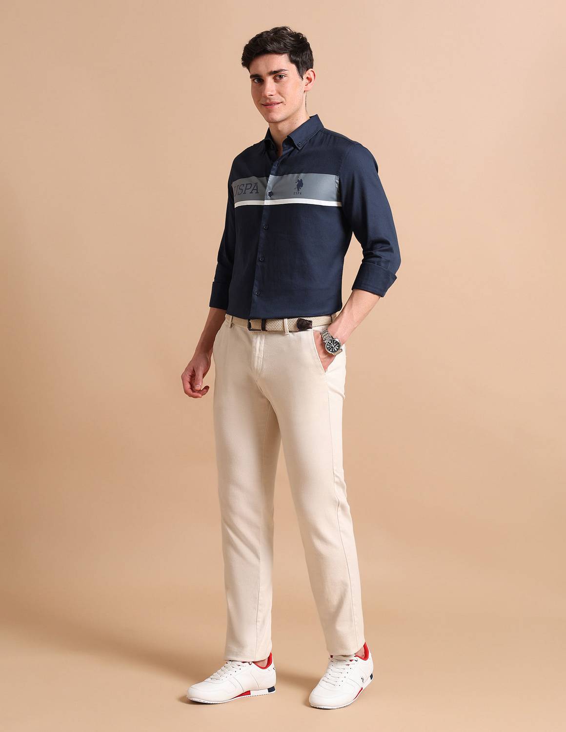 U.S. POLO ASSN. Men Blue Casual Shirt - Image 3