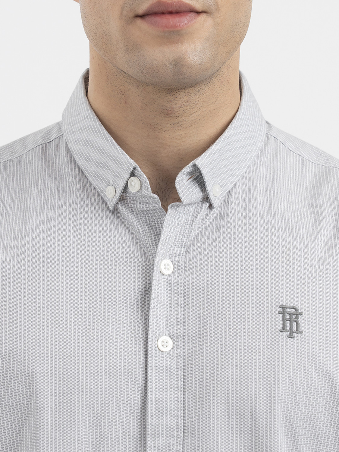 Image of RED TAPE Men Striped Casual Green Shirt