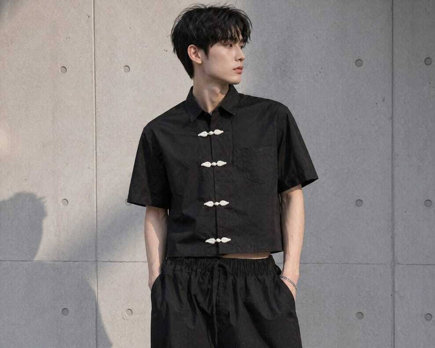 mercywear Men Solid Casual Black Shirt