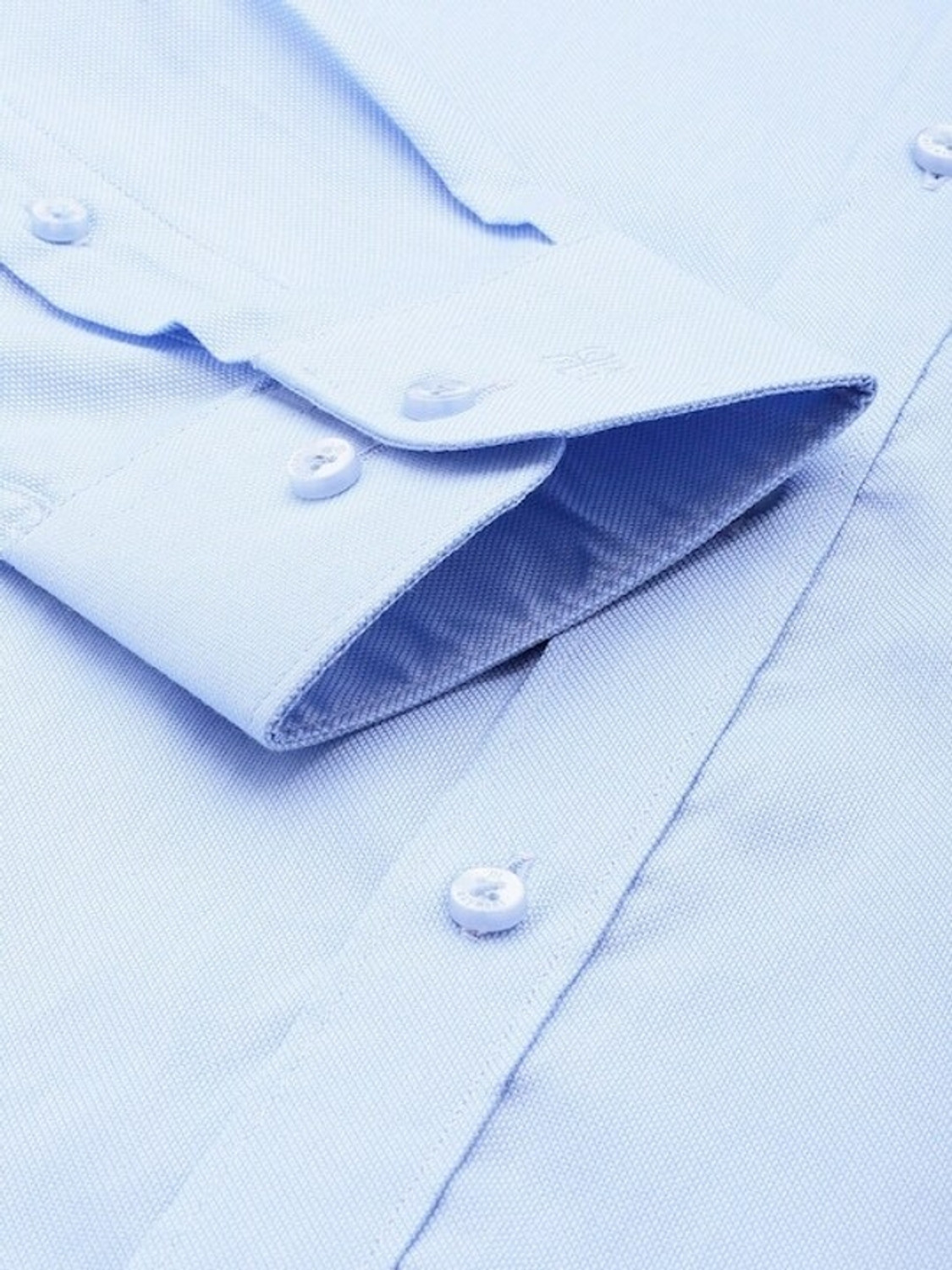 Image of Raymond Men Self Design Formal Blue Shirt