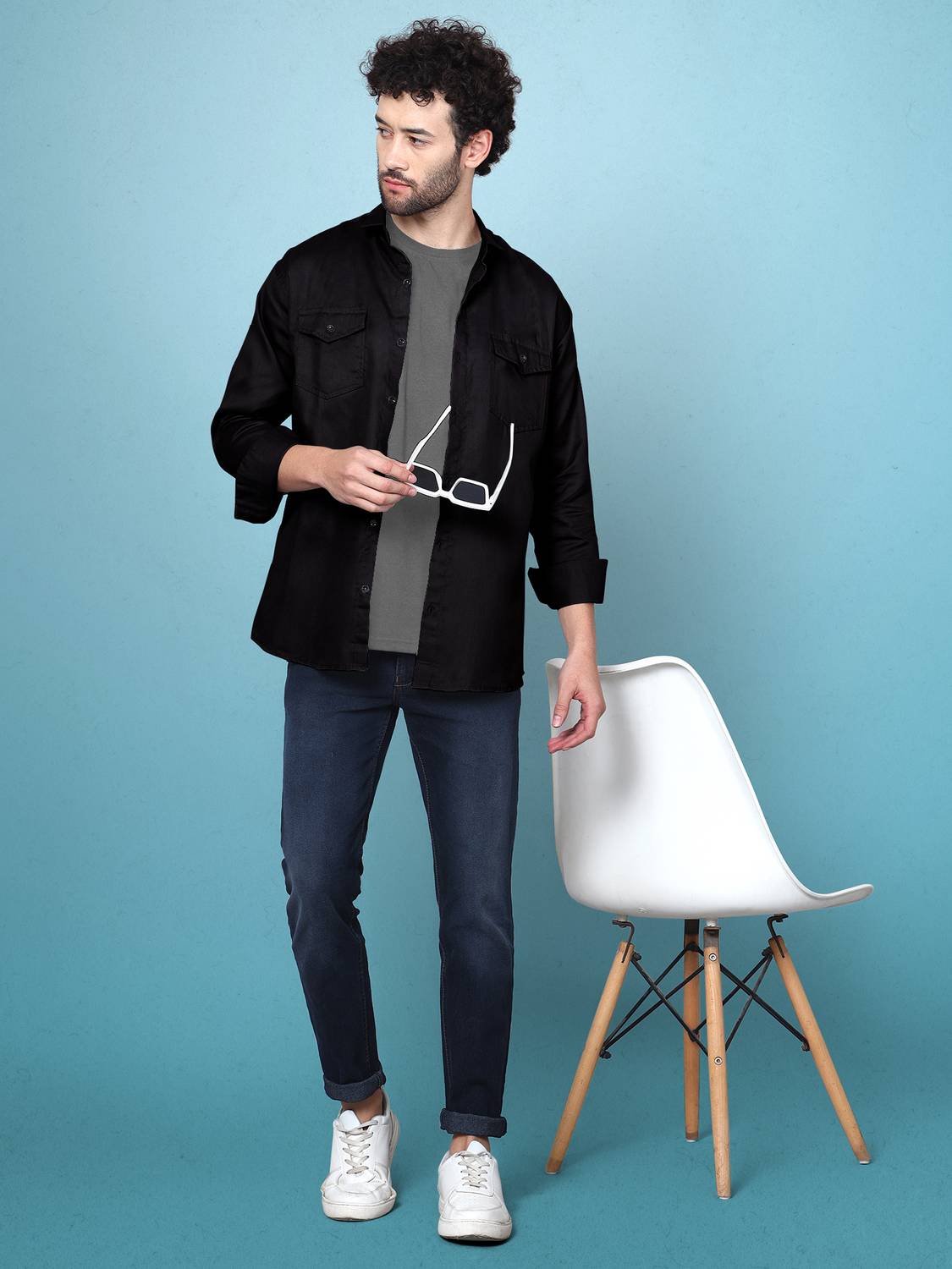 WOXEN Men Black Casual Shirt - Image 5
