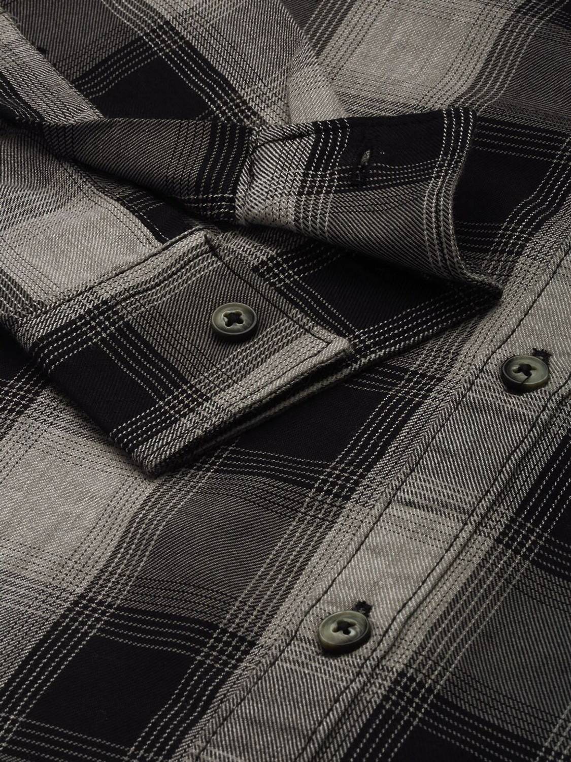 The Indian Garage Co. Men Black Checkered Shirt - Image 3
