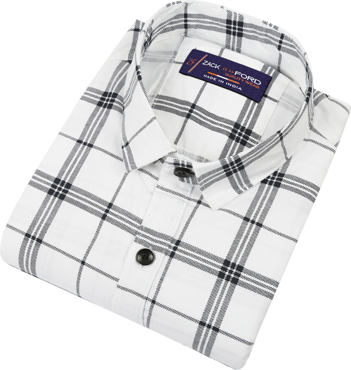 Image of LRK Men Checkered Casual White Shirt