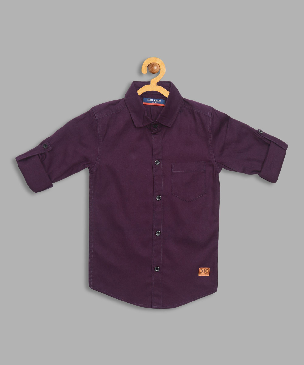Image of KILLER Boys Solid Casual Purple Shirt