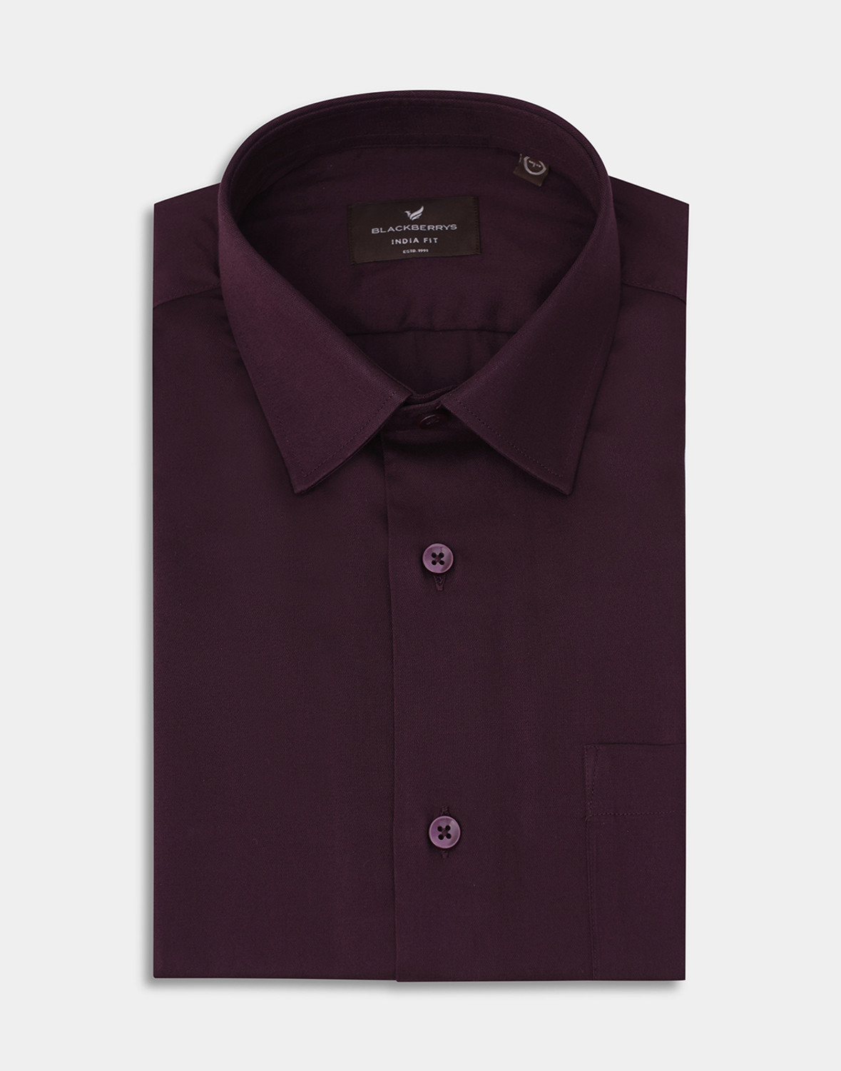 Image of Blackberrys Men Slim Fit Solid Cut Away Collar Formal Shirt