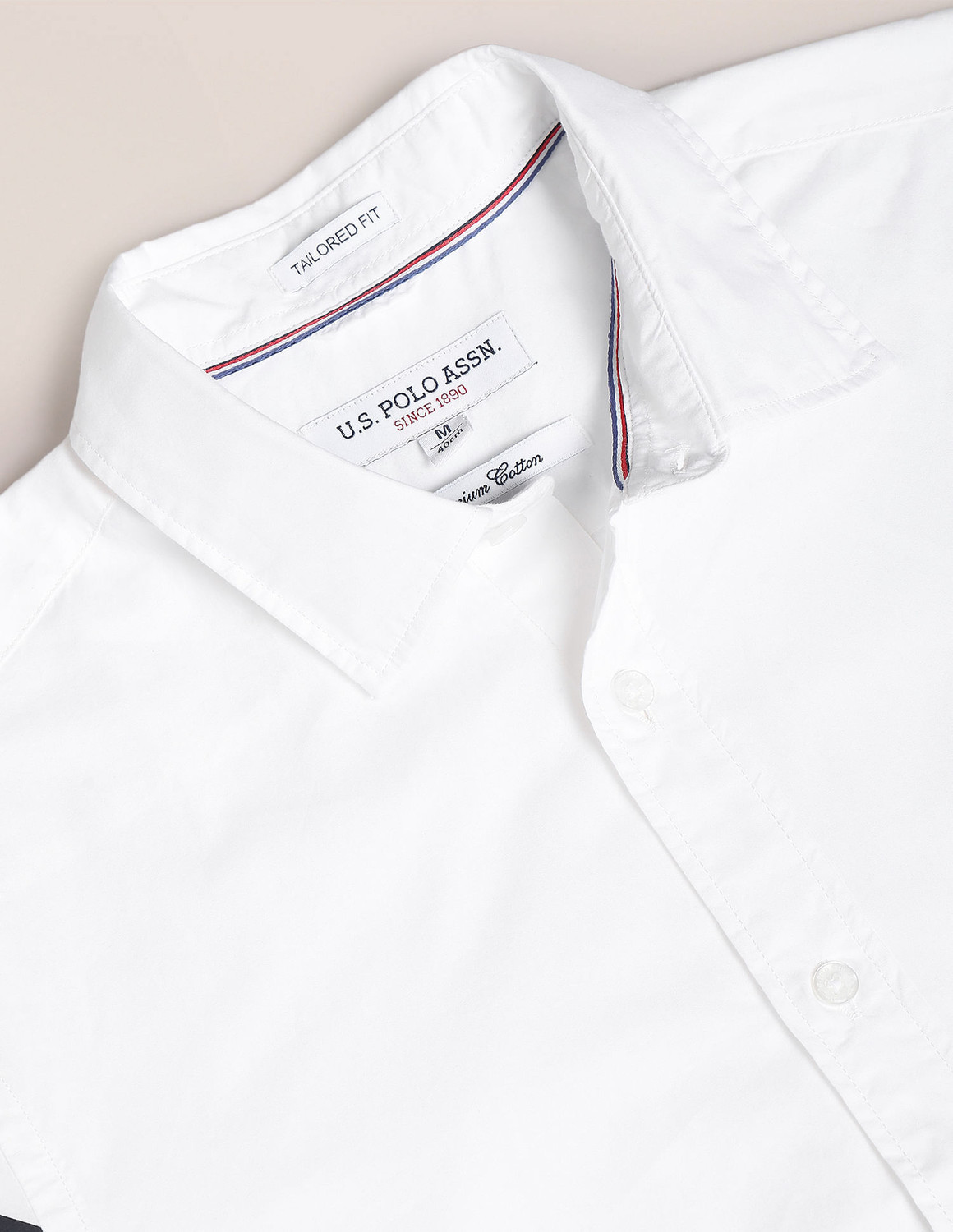 Image of U.S. POLO ASSN. Men Solid Casual White Shirt