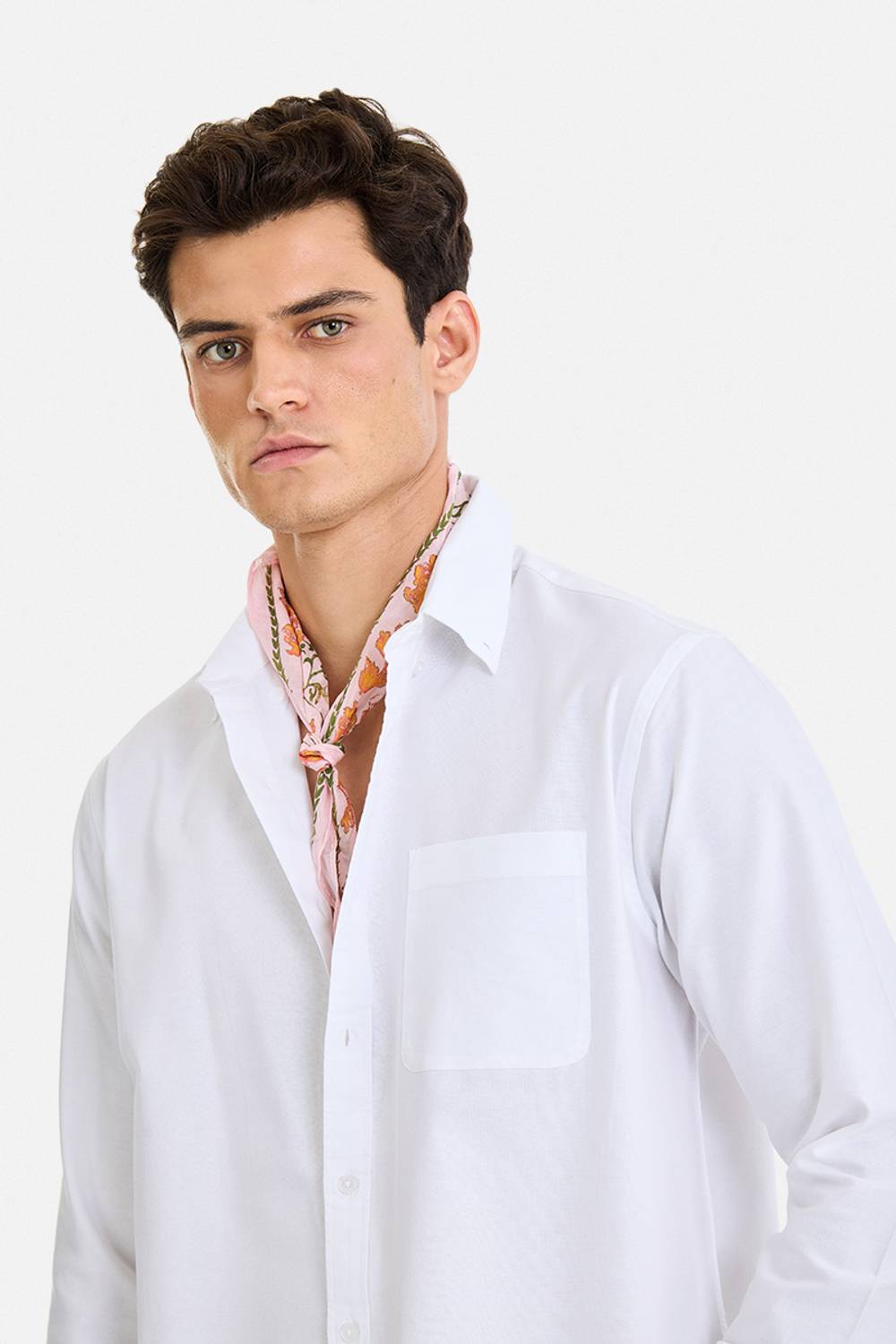 Snitch Men Solid Casual White Shirt - Image 3