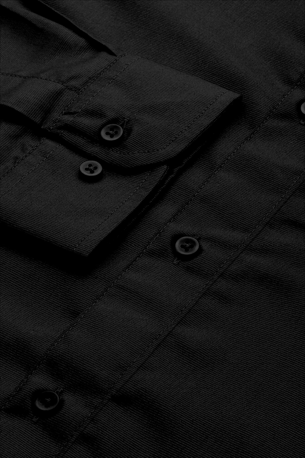 Image of FIBERMILL Men Solid Formal Black Shirt
