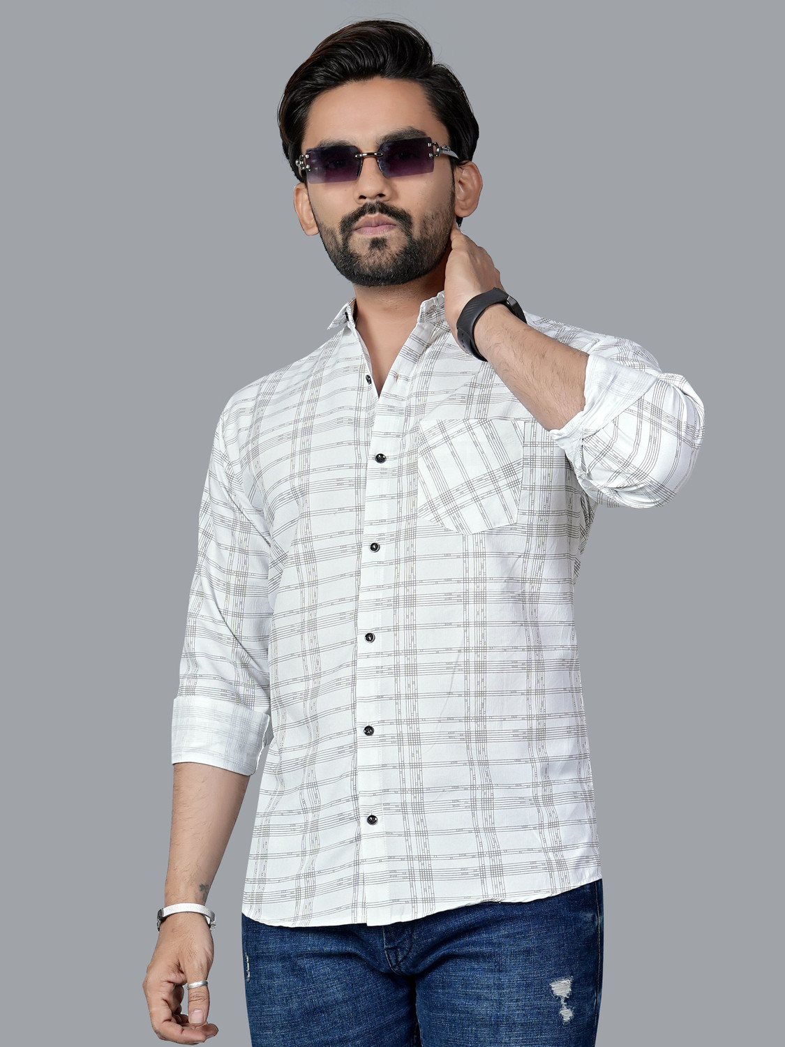 Image of METRONAUT Men Checkered Casual Multicolor Shirt
