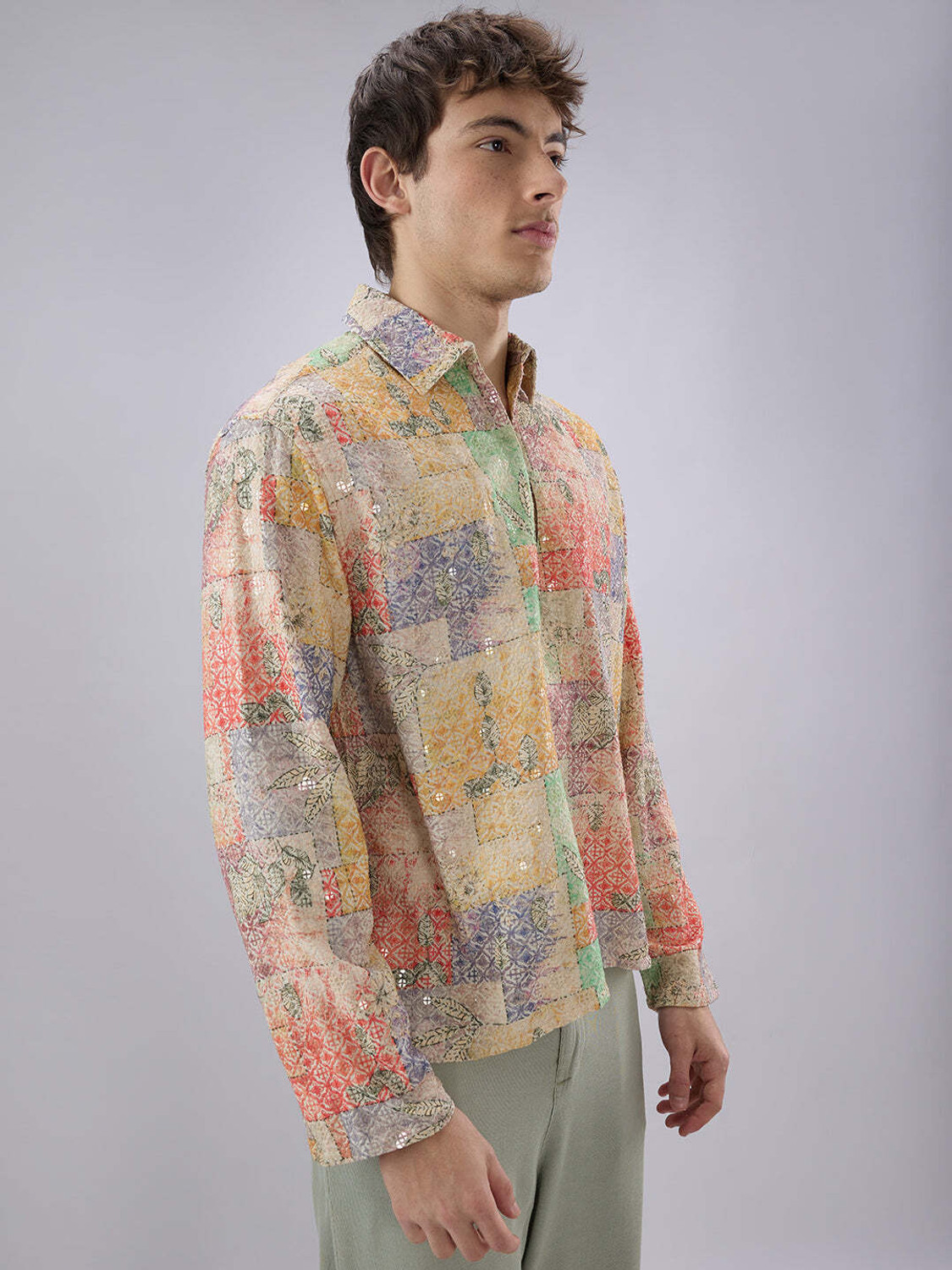 Image of VASTRADO Men Printed Casual Multicolor Shirt