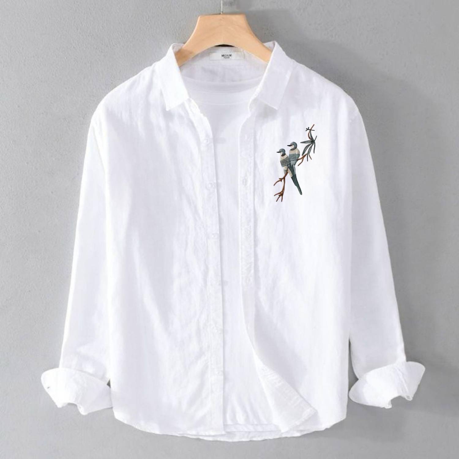 Dhanraj Men Embroidered Casual White Shirt - Image 1
