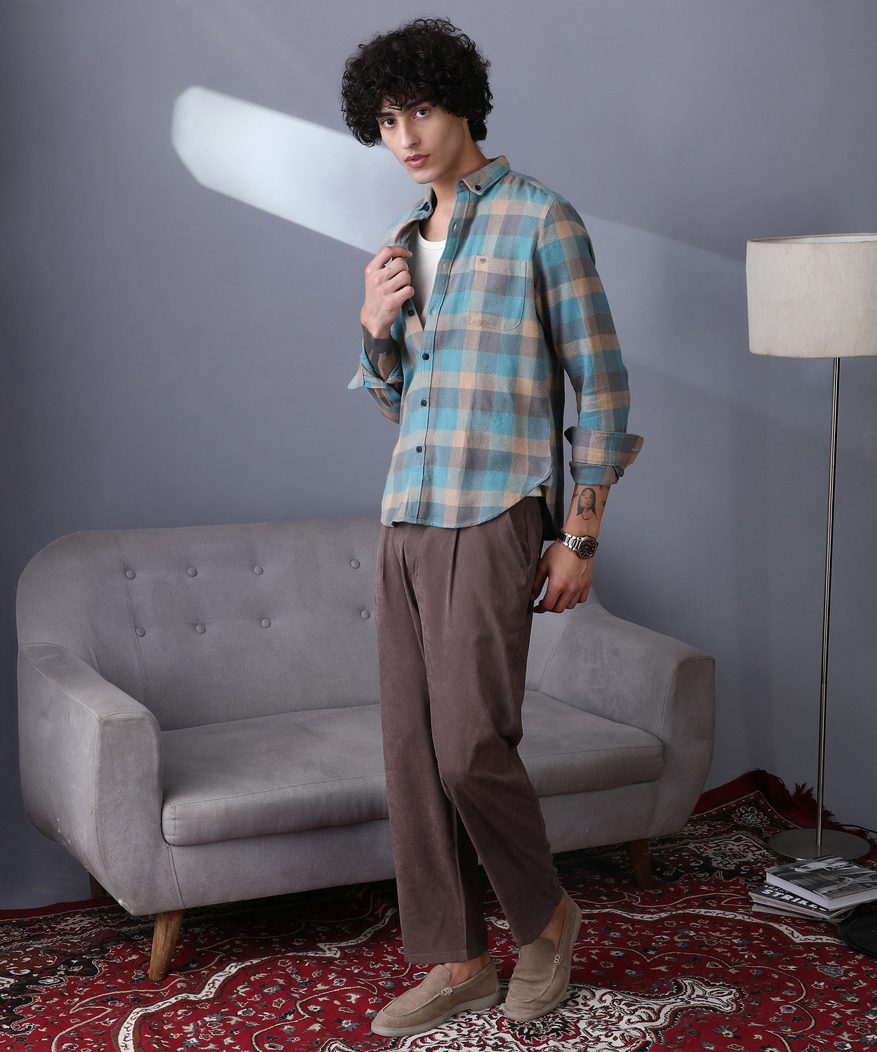 Image of CAMPUS SUTRA Men Checkered Casual Multicolor Shirt