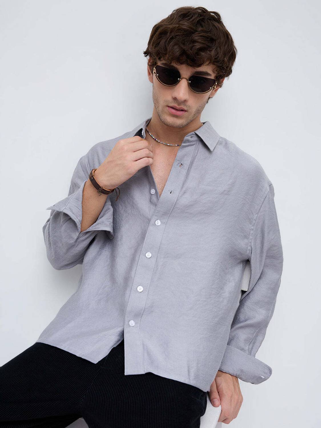 VASTRADO Men Grey Casual Shirt - Image 2