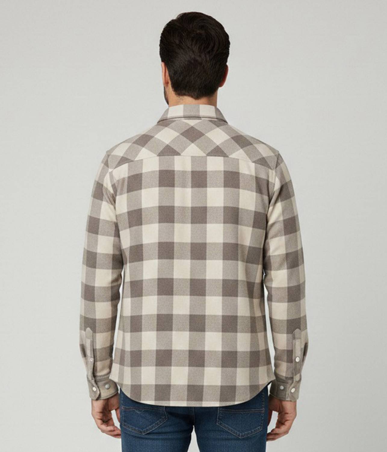 DIMMY Men Checkered Casual Brown Shirt - Image 3