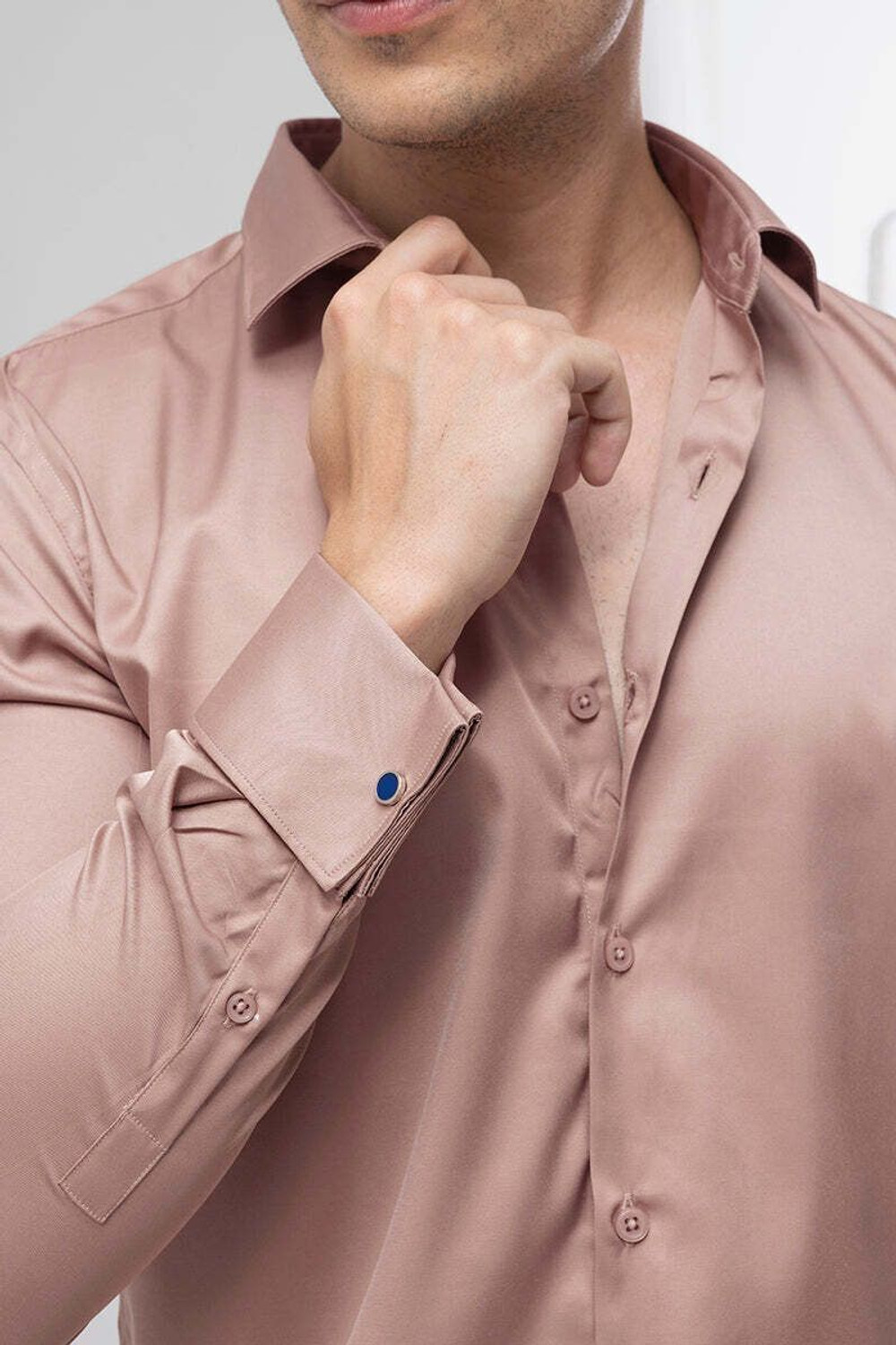 Image of Snitch Men Solid Casual Pink Shirt