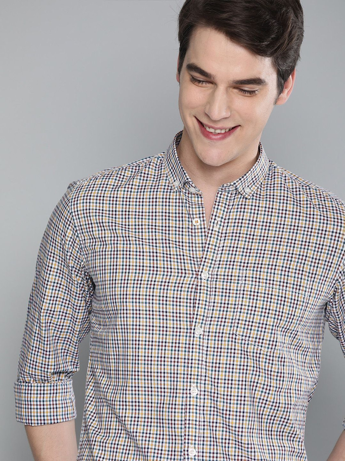 Image of Mast & Harbour Men Checkered Casual Multicolor Shirt
